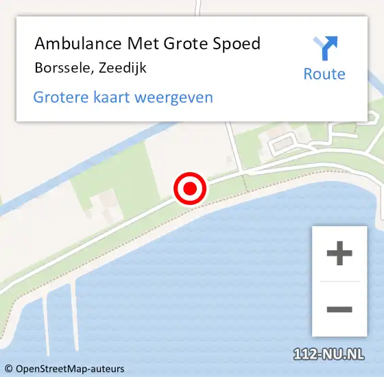 Locatie op kaart van de 112 melding: Ambulance Met Grote Spoed Naar Borssele, Zeedijk op 19 september 2018 12:02