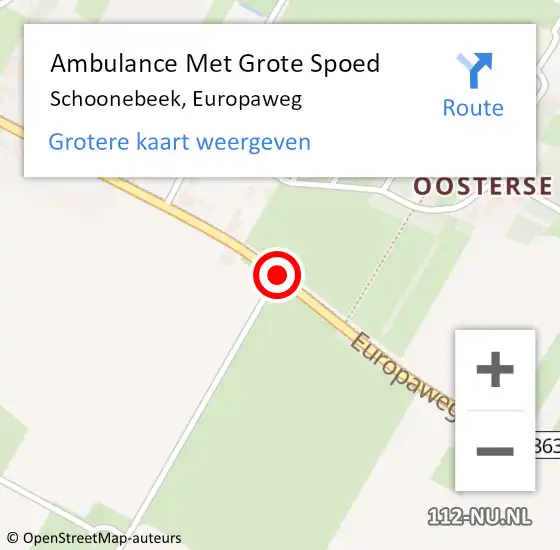 Locatie op kaart van de 112 melding: Ambulance Met Grote Spoed Naar Schoonebeek, Europaweg op 19 september 2018 13:27