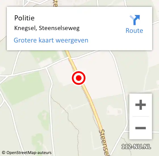 Locatie op kaart van de 112 melding: Politie Knegsel, Steenselseweg op 19 september 2018 13:32