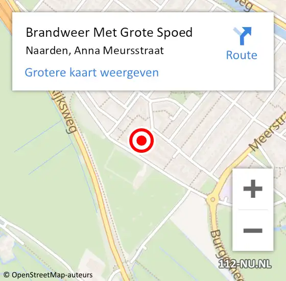 Locatie op kaart van de 112 melding: Brandweer Met Grote Spoed Naar Naarden, Anna Meursstraat op 19 september 2018 14:24