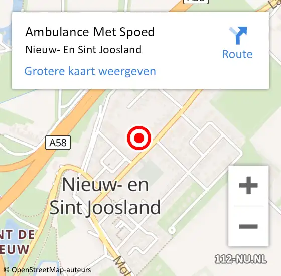 Locatie op kaart van de 112 melding: Ambulance Met Spoed Naar Nieuw- En Sint Joosland op 19 september 2018 14:26