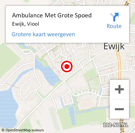 Locatie op kaart van de 112 melding: Ambulance Met Grote Spoed Naar Ewijk, Viool op 19 september 2018 14:38