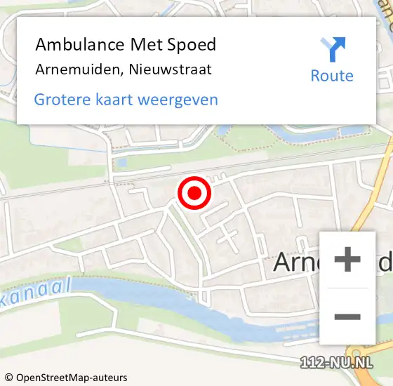 Locatie op kaart van de 112 melding: Ambulance Met Spoed Naar Arnemuiden, Nieuwstraat op 19 september 2018 15:10