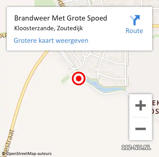 Locatie op kaart van de 112 melding: Brandweer Met Grote Spoed Naar Kloosterzande, Zoutedijk op 19 september 2018 15:13