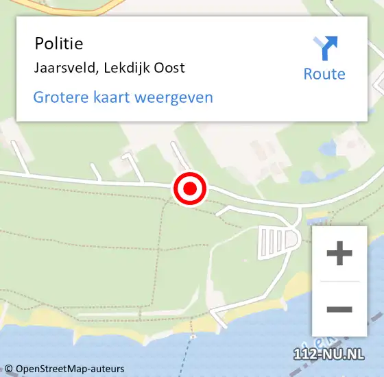Locatie op kaart van de 112 melding: Politie Jaarsveld, Lekdijk Oost op 9 maart 2014 15:18