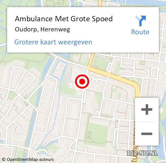 Locatie op kaart van de 112 melding: Ambulance Met Grote Spoed Naar Oudorp, Herenweg op 9 maart 2014 15:27