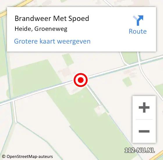 Locatie op kaart van de 112 melding: Brandweer Met Spoed Naar Heide, Groeneweg op 19 september 2018 17:32