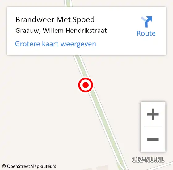 Locatie op kaart van de 112 melding: Brandweer Met Spoed Naar Graauw, Willem Hendrikstraat op 19 september 2018 19:09