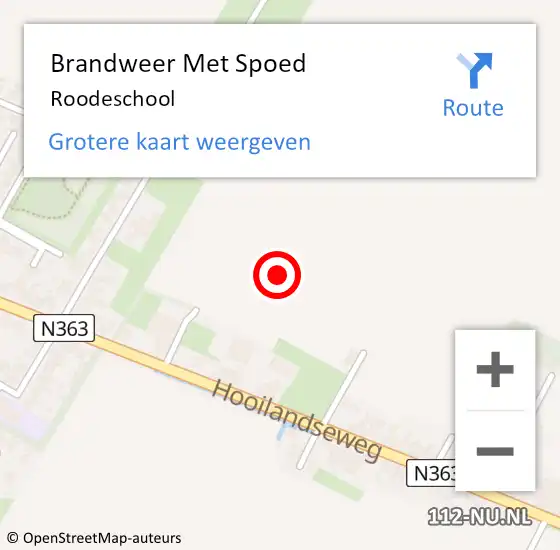 Locatie op kaart van de 112 melding: Brandweer Met Spoed Naar Roodeschool op 19 september 2018 19:28