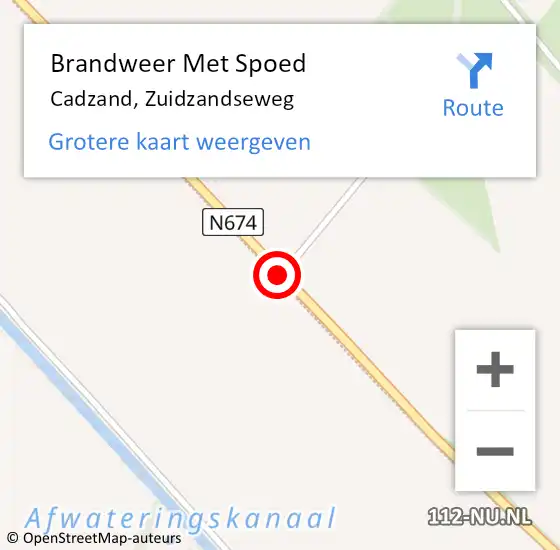 Locatie op kaart van de 112 melding: Brandweer Met Spoed Naar Cadzand, Zuidzandseweg op 19 september 2018 19:34