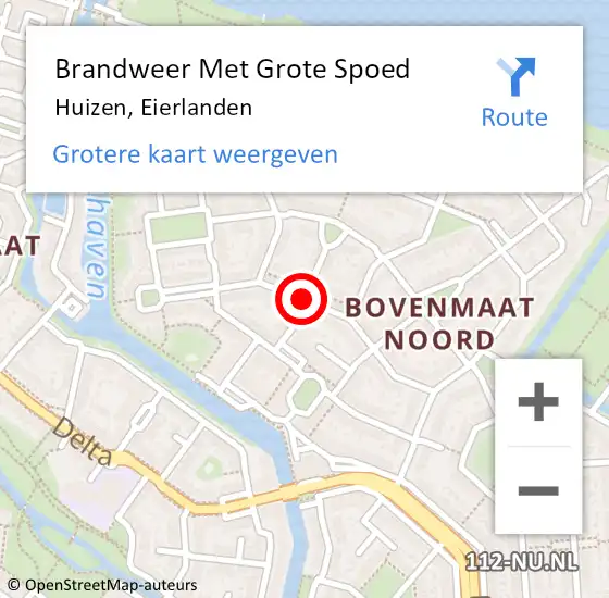 Locatie op kaart van de 112 melding: Brandweer Met Grote Spoed Naar Huizen, Eierlanden op 20 september 2018 01:43
