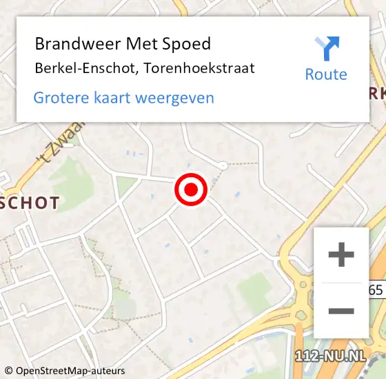 Locatie op kaart van de 112 melding: Brandweer Met Spoed Naar Berkel-Enschot, Torenhoekstraat op 20 september 2018 05:00