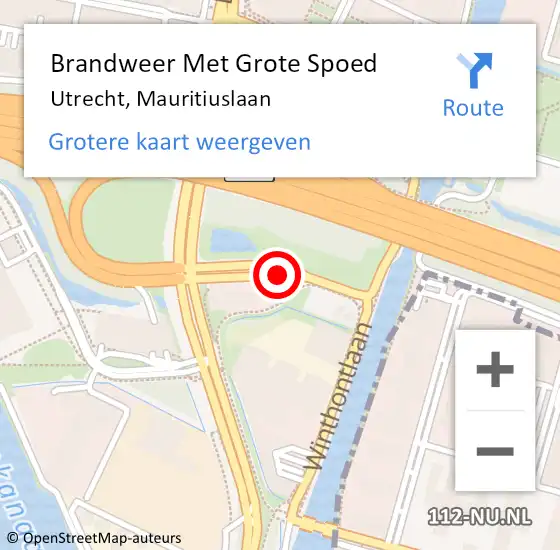 Locatie op kaart van de 112 melding: Brandweer Met Grote Spoed Naar Utrecht, Mauritiuslaan op 20 september 2018 05:57