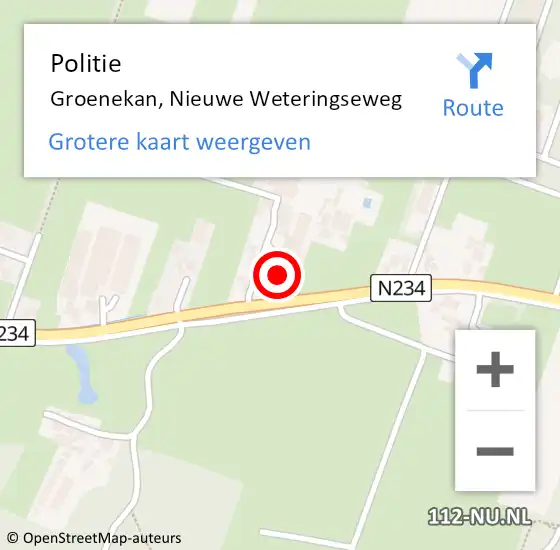 Locatie op kaart van de 112 melding: Politie Groenekan, Nieuwe Weteringseweg op 20 september 2018 06:32