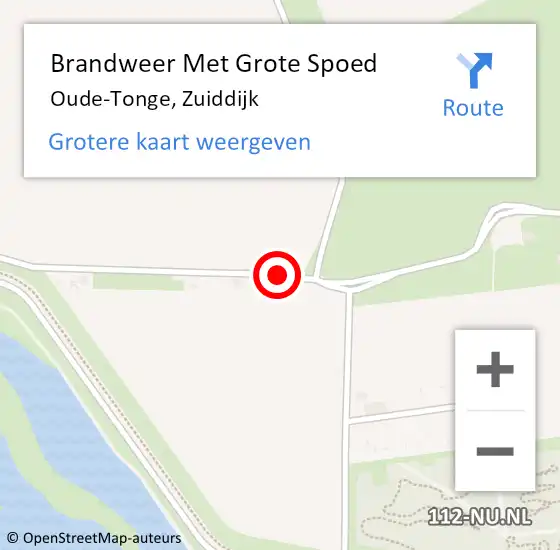 Locatie op kaart van de 112 melding: Brandweer Met Grote Spoed Naar Oude-Tonge, Zuiddijk op 20 september 2018 06:52