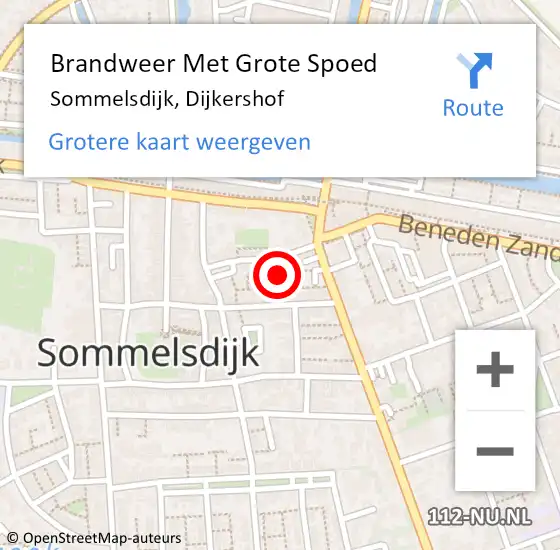 Locatie op kaart van de 112 melding: Brandweer Met Grote Spoed Naar Sommelsdijk, Dijkershof op 20 september 2018 07:32