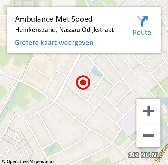 Locatie op kaart van de 112 melding: Ambulance Met Spoed Naar Heinkenszand, Nassau Odijkstraat op 20 september 2018 09:35