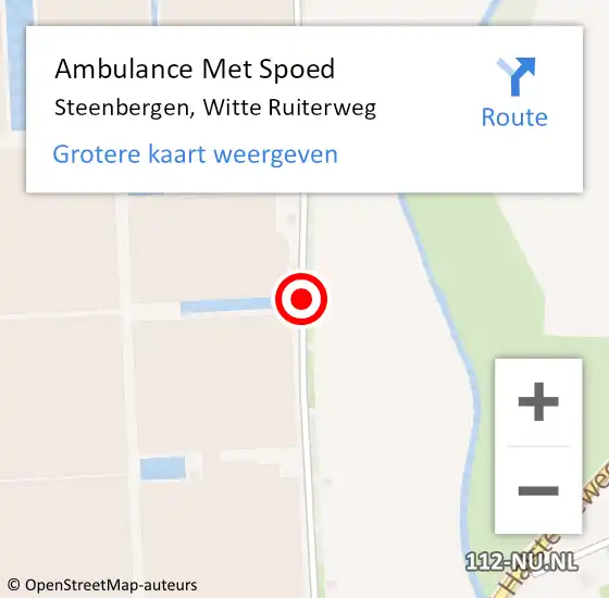 Locatie op kaart van de 112 melding: Ambulance Met Spoed Naar Steenbergen, Witte Ruiterweg op 20 september 2018 09:39