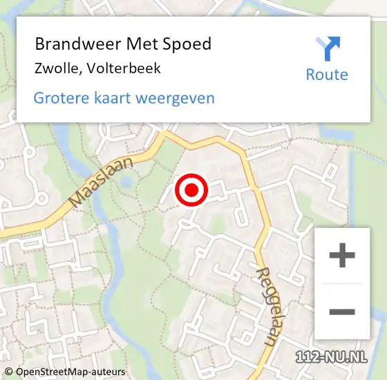 Locatie op kaart van de 112 melding: Brandweer Met Spoed Naar Zwolle, Volterbeek op 20 september 2018 11:29