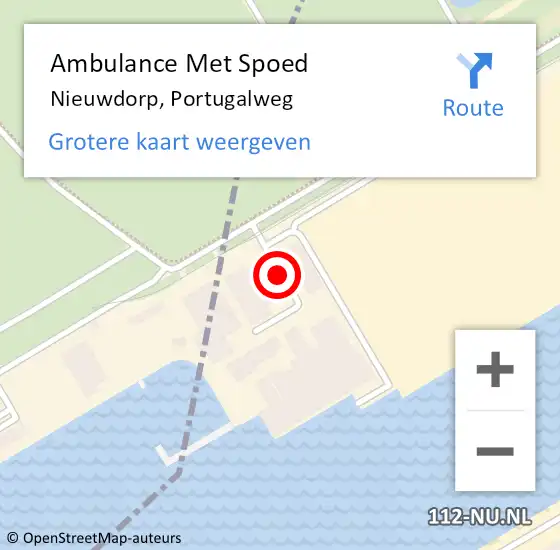 Locatie op kaart van de 112 melding: Ambulance Met Spoed Naar Nieuwdorp, Portugalweg op 20 september 2018 12:02