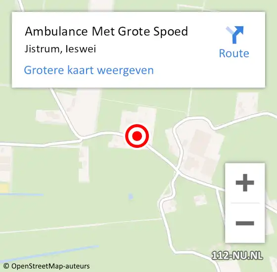 Locatie op kaart van de 112 melding: Ambulance Met Grote Spoed Naar Jistrum, Ieswei op 9 maart 2014 16:59