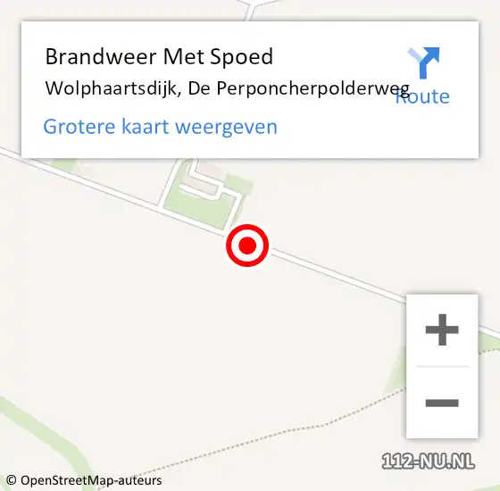 Locatie op kaart van de 112 melding: Brandweer Met Spoed Naar Wolphaartsdijk, De Perponcherpolderweg op 20 september 2018 13:53