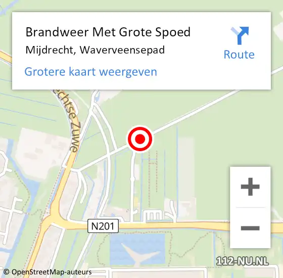 Locatie op kaart van de 112 melding: Brandweer Met Grote Spoed Naar Mijdrecht, Waverveensepad op 9 maart 2014 17:09