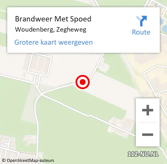 Locatie op kaart van de 112 melding: Brandweer Met Spoed Naar Woudenberg, Zegheweg op 20 september 2018 14:37