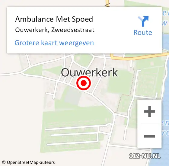 Locatie op kaart van de 112 melding: Ambulance Met Spoed Naar Ouwerkerk, Zweedsestraat op 24 september 2013 20:57