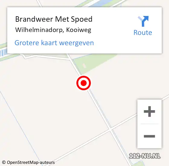 Locatie op kaart van de 112 melding: Brandweer Met Spoed Naar Wilhelminadorp, Kooiweg op 20 september 2018 16:20