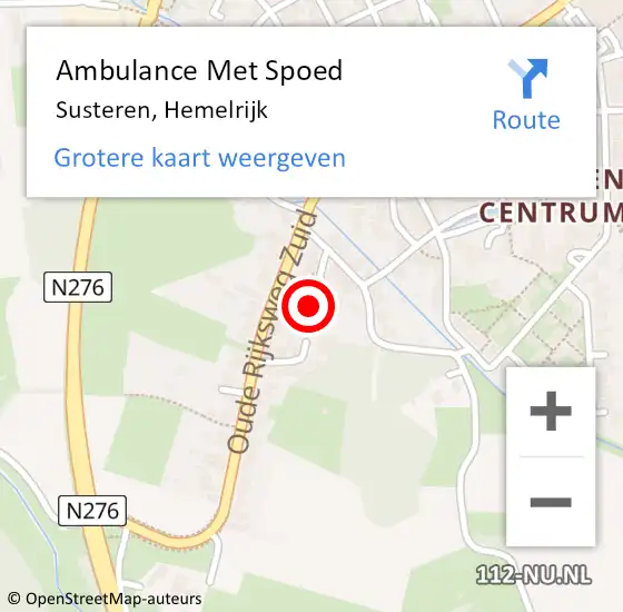 Locatie op kaart van de 112 melding: Ambulance Met Spoed Naar Susteren, Hemelrijk op 20 september 2018 16:25