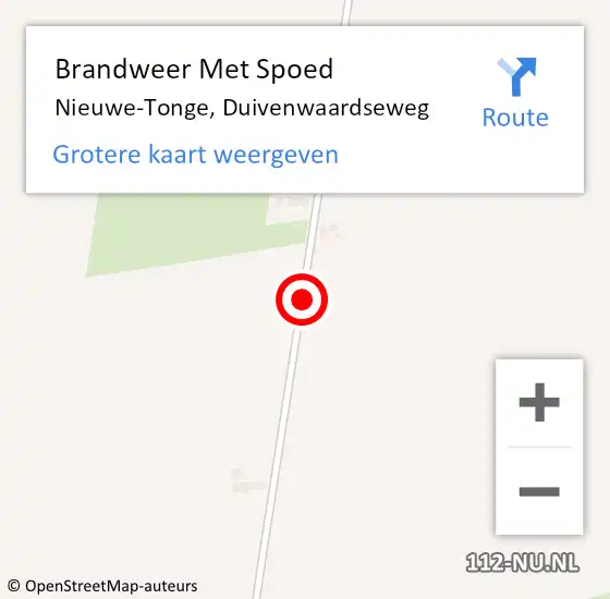 Locatie op kaart van de 112 melding: Brandweer Met Spoed Naar Nieuwe-Tonge, Duivenwaardseweg op 20 september 2018 17:07