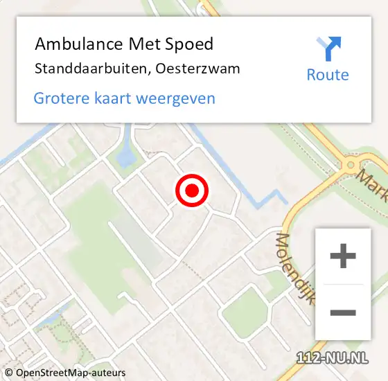 Locatie op kaart van de 112 melding: Ambulance Met Spoed Naar Standdaarbuiten, Oesterzwam op 20 september 2018 17:31
