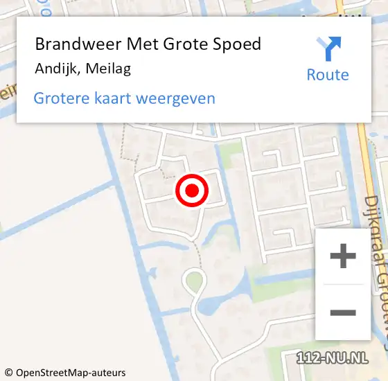 Locatie op kaart van de 112 melding: Brandweer Met Grote Spoed Naar Andijk, Meilag op 20 september 2018 17:37