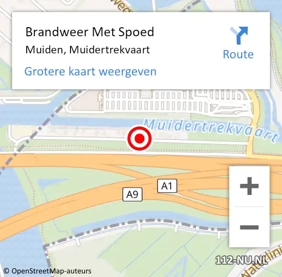 Locatie op kaart van de 112 melding: Brandweer Met Spoed Naar Muiden, Muidertrekvaart op 20 september 2018 20:30