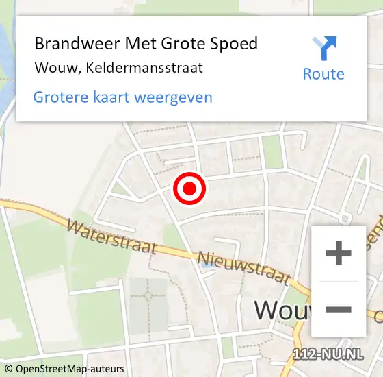 Locatie op kaart van de 112 melding: Brandweer Met Grote Spoed Naar Wouw, Keldermansstraat op 9 maart 2014 17:48