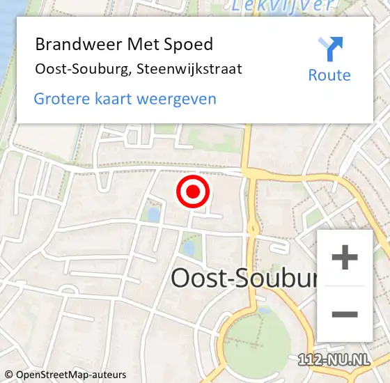 Locatie op kaart van de 112 melding: Brandweer Met Spoed Naar Oost-Souburg, Steenwijkstraat op 20 september 2018 23:58