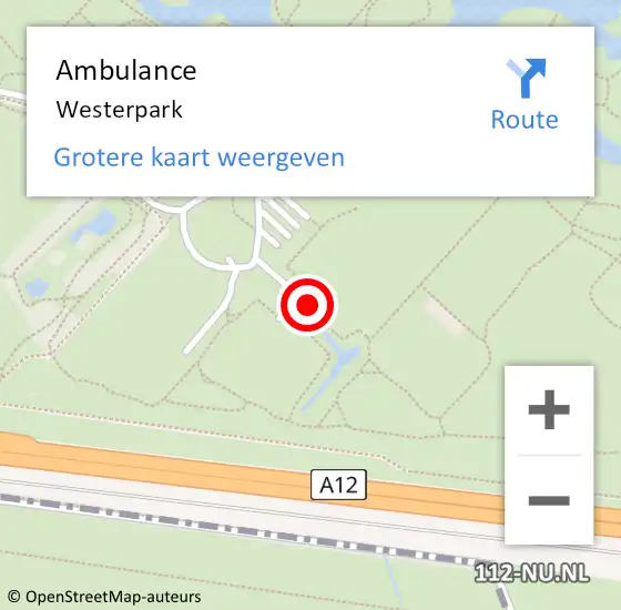 Locatie op kaart van de 112 melding: Ambulance Westerpark op 21 september 2018 02:36