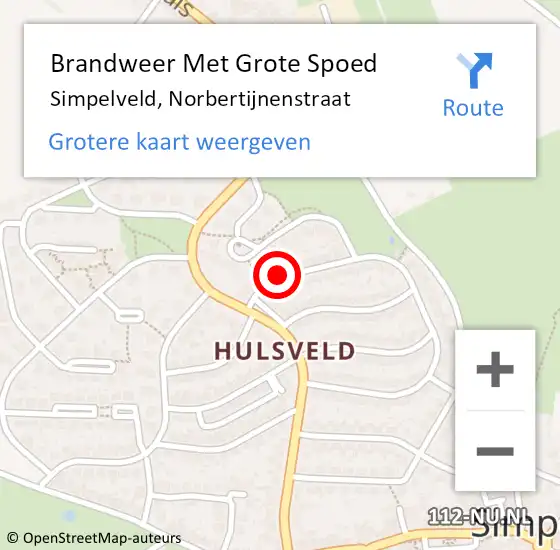 Locatie op kaart van de 112 melding: Brandweer Met Grote Spoed Naar Simpelveld, Norbertijnenstraat op 21 september 2018 03:41