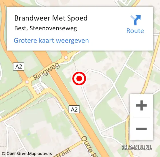 Locatie op kaart van de 112 melding: Brandweer Met Spoed Naar Best, Steenovenseweg op 21 september 2018 03:54