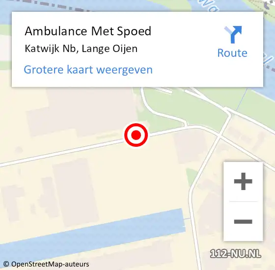 Locatie op kaart van de 112 melding: Ambulance Met Spoed Naar Katwijk Nb, Lange Oijen op 21 september 2018 04:40