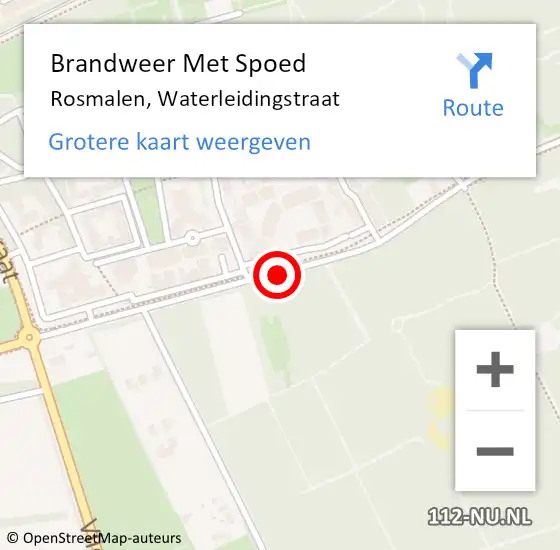 Locatie op kaart van de 112 melding: Brandweer Met Spoed Naar Rosmalen, Waterleidingstraat op 21 september 2018 07:23