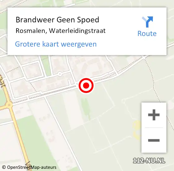 Locatie op kaart van de 112 melding: Brandweer Geen Spoed Naar Rosmalen, Waterleidingstraat op 21 september 2018 07:24