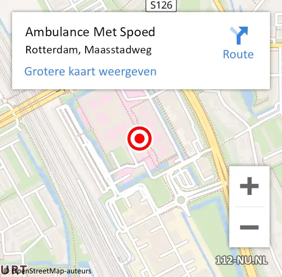 Locatie op kaart van de 112 melding: Ambulance Met Spoed Naar Rotterdam, Maasstadweg op 21 september 2018 08:30
