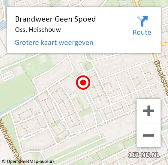 Locatie op kaart van de 112 melding: Brandweer Geen Spoed Naar Oss, Heischouw op 21 september 2018 09:02