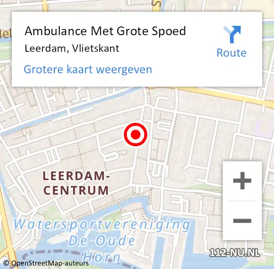 Locatie op kaart van de 112 melding: Ambulance Met Grote Spoed Naar Leerdam, Vlietskant op 21 september 2018 09:18