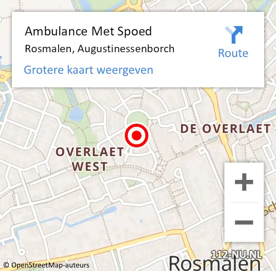 Locatie op kaart van de 112 melding: Ambulance Met Spoed Naar Rosmalen, Augustinessenborch op 21 september 2018 09:38