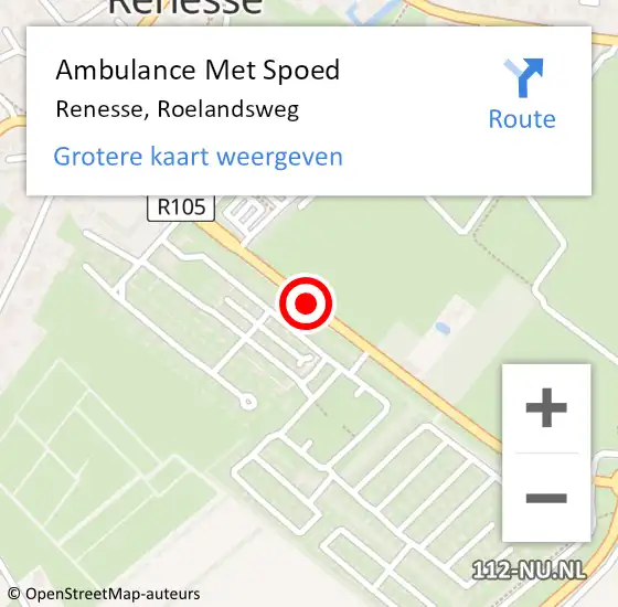 Locatie op kaart van de 112 melding: Ambulance Met Spoed Naar Renesse, Roelandsweg op 21 september 2018 10:46