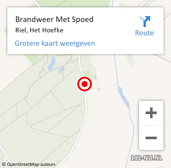 Locatie op kaart van de 112 melding: Brandweer Met Spoed Naar Riel, Het Hoefke op 24 september 2013 21:10