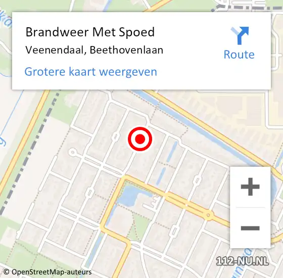 Locatie op kaart van de 112 melding: Brandweer Met Spoed Naar Veenendaal, Beethovenlaan op 21 september 2018 11:15